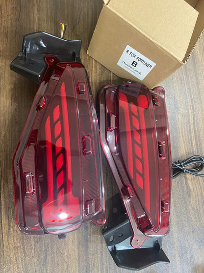 Toyota Fortuner rear bumper LED reflector light matrix design