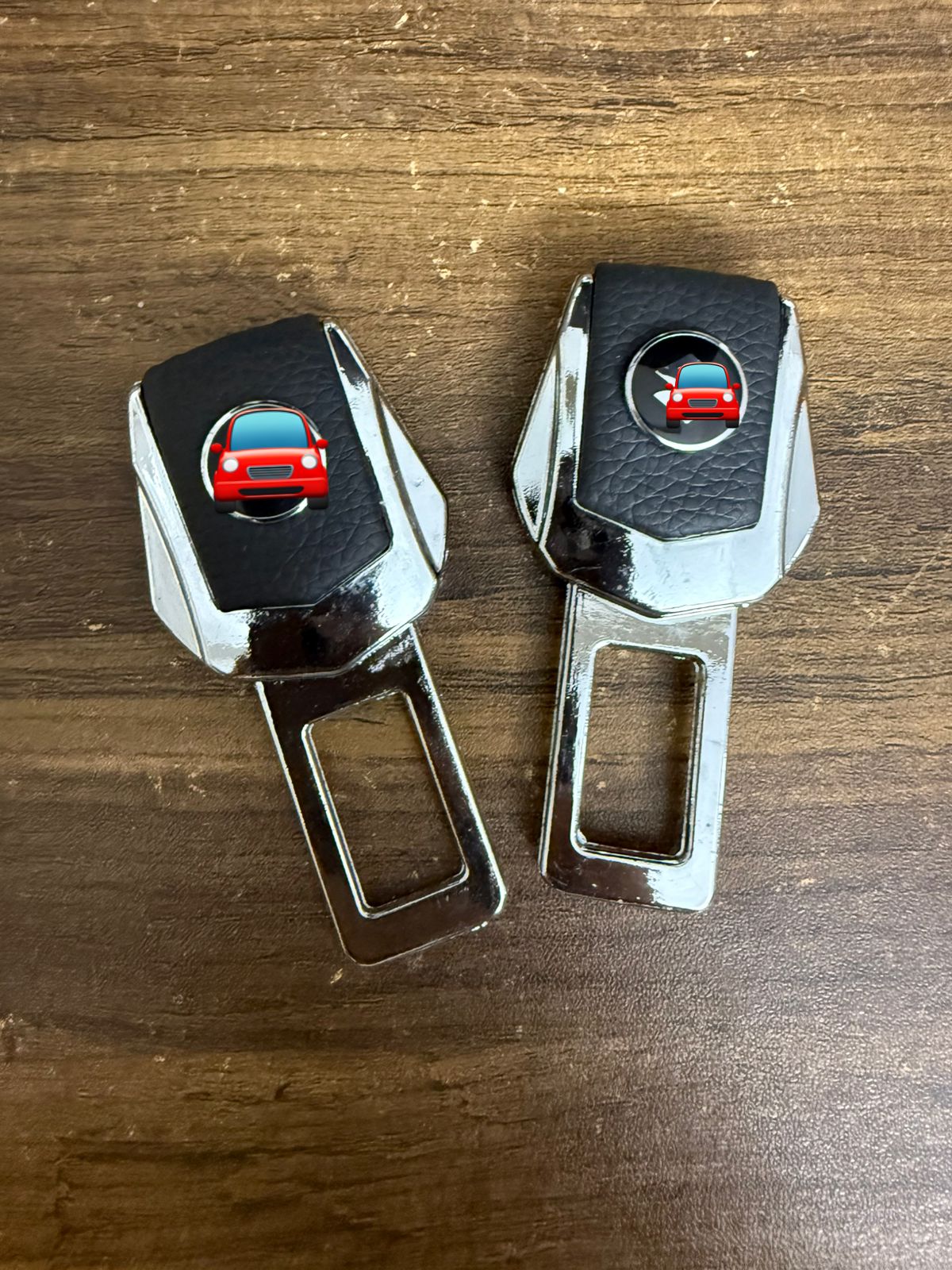 CAR SEAT BELT BUCKLE LEATHER PROTECTIVE COVER (2PCS) with Logo