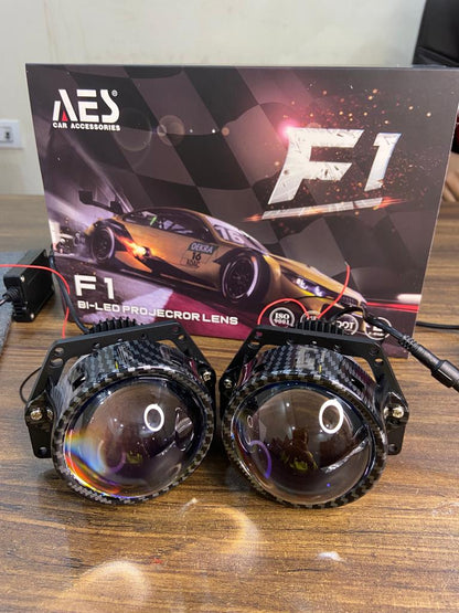 AES F1 Bi-Led Headlight Laser Projector 3.0 inch Blue Lens 75 watt