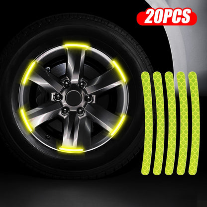 Car Tyre Reflective Stickers for Rim Universal Safety Warning reflective Sticker