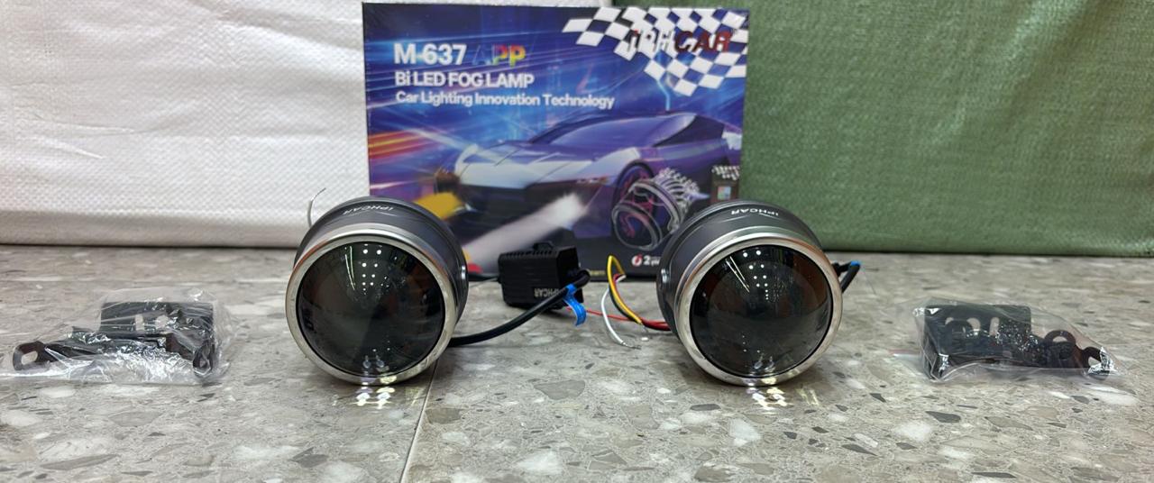 🔥IPHCAR M637 APP 3.0 Inch Bi-LED Fog Lamp Projector Light (3000K + 4800K + 6000K) | 9-18V | IP67 Waterproof | Universal Car Fit | Set of 2