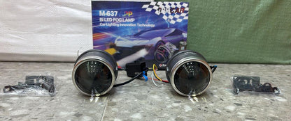 🔥IPHCAR M637 APP 3.0 Inch Bi-LED Fog Lamp Projector Light (3000K + 4800K + 6000K) | 9-18V | IP67 Waterproof | Universal Car Fit | Set of 2