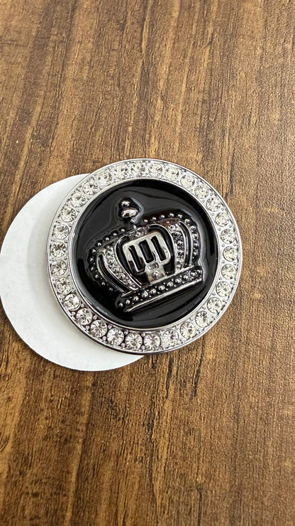 Luxury King Crown Car Sticker with Crystal Rhinestones | 3D Royal Emblem Badge | Size L-2,B-2 cm