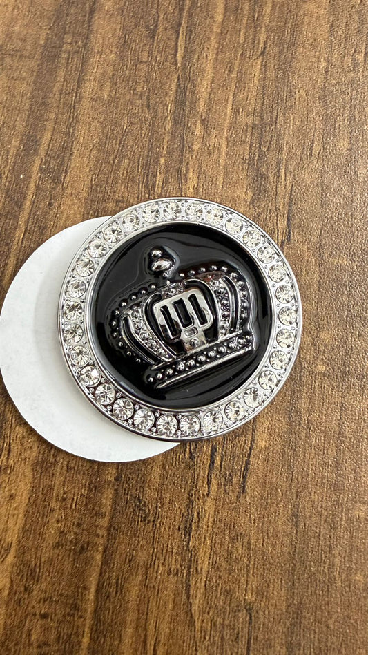 Luxury King Crown Car Sticker with Crystal Rhinestones | 3D Royal Emblem Badge | Size L-2,B-2 cm