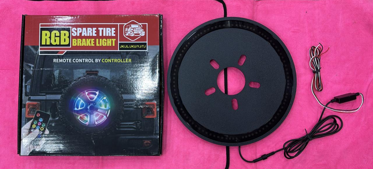 RGB Spare Tire Wheel LED Brake Light Rear Light For Wrangler