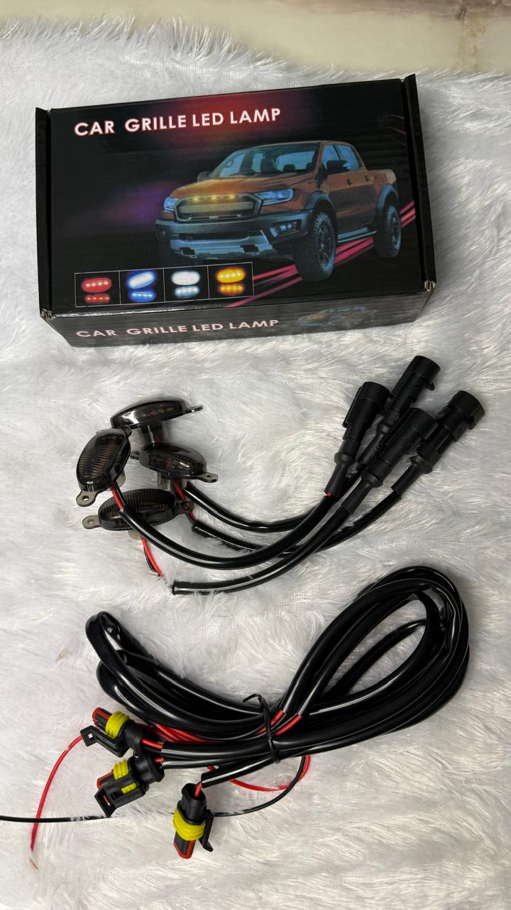 Car Grille LED Light â€“ Universal Waterproof DRL Decorative Grill Lamp for SUV, Jeep, Pickup, Off-Road & Cars (Amber/White/Blue Options)