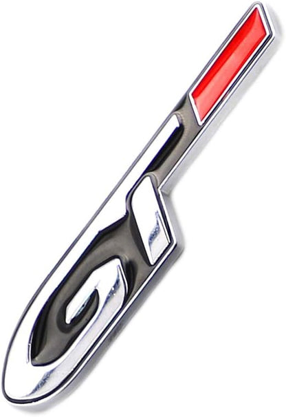 GT Emblem 2017 2018 2019 2020 Car Sticker Side Badge Emblem Sticker Logo Badge Line Decorative Cover Trim (Silver)