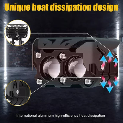Original New Model 2 Eye HJG Fog Light for Bike Car, Thar Jeep (Cool White) (Yellow)