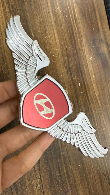 Car Front Hood Emblem– 3D Metal Wing Logo Badge, Self Adhesive Chrome Finish Car Bonnet Logo,