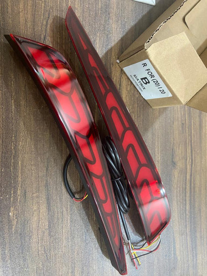 Rear Fog Light Reflector DRL Matrix Type Compatible for Hyundai New i20 Car Fancy Lights  (Red)