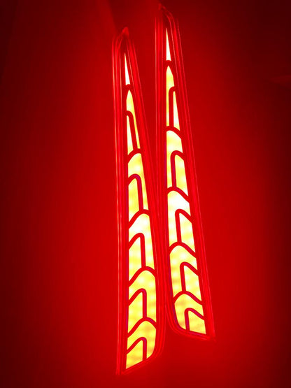 Rear Fog Light Reflector DRL Matrix Type Compatible for Hyundai New i20 Car Fancy Lights  (Red)