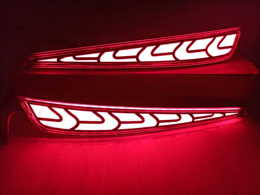 Rear Fog Light Reflector DRL Matrix Type Compatible for Hyundai New i20 Car Fancy Lights  (Red)