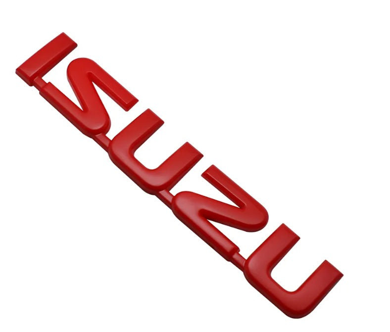 1 X ABS Big Chrome/Black/Red ISUZU Logo Letter Car Front Trunk Emblem Sticker Badge Decal Repalcement for ISUZU Car Styling Sticker Glossy ISUZU Letters Emblem Car Side Rear Trunk Emblem Sticker Badge Decal Repalcement for ISUZU