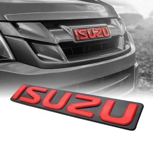 1 X ABS Big Chrome/Black/Red ISUZU Logo Letter Car Front Trunk Emblem Sticker Badge Decal Repalcement for ISUZU Car Styling Sticker Glossy ISUZU Letters Emblem Car Side Rear Trunk Emblem Sticker Badge Decal Repalcement for ISUZU