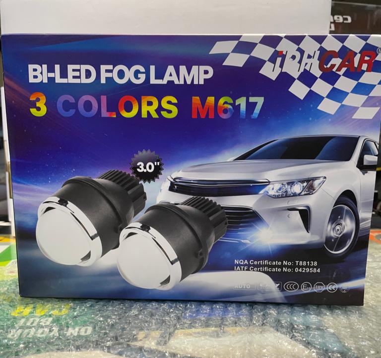 IPH CAR M617 BI-LED TRI COLOR (White , Walm White and Yellow )Laser Fog Lamp Projector 3 Inch High/Low beam Car Fancy Lights