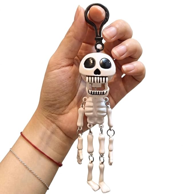 Funny Skeleton Keychain with Moving Arms & Legs | Cute Hanging Skull Key Ring