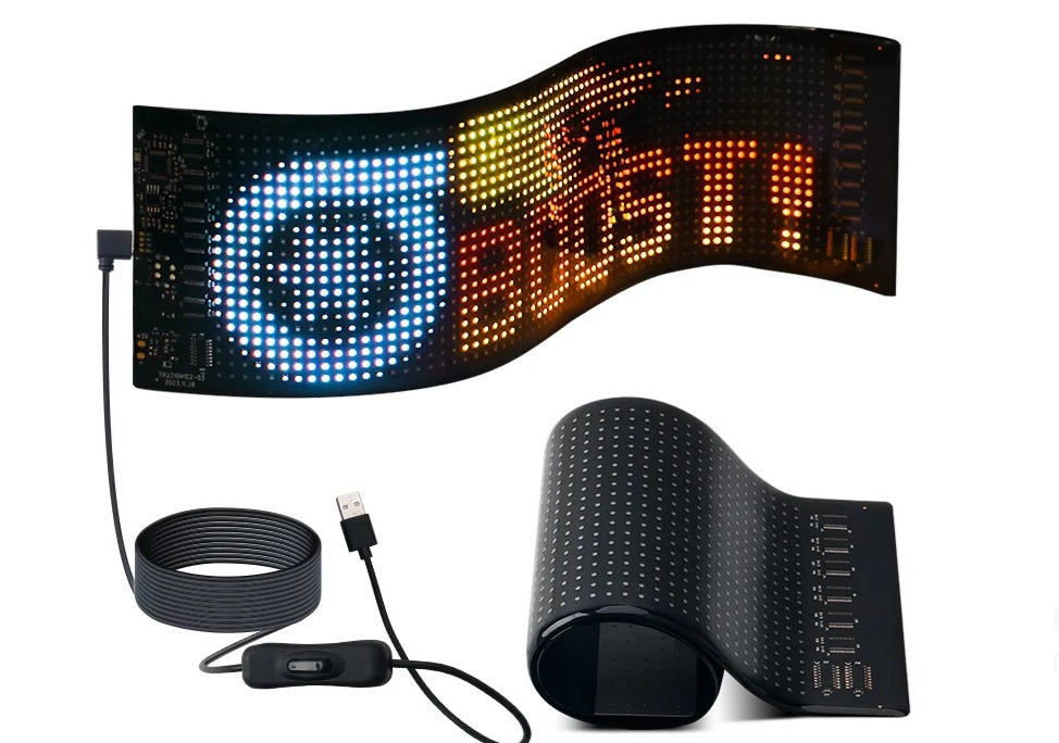 LED flexible display APP Bluetooth car advertising screen ip65 waterproof full color high definition car sticker display