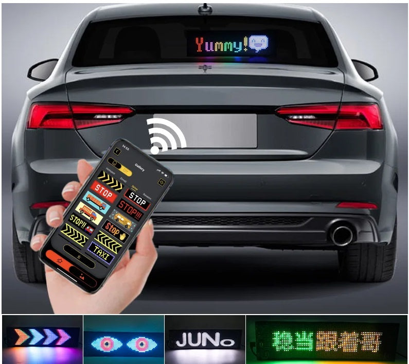 LED flexible display APP Bluetooth car advertising screen ip65 waterproof full color high definition car sticker display