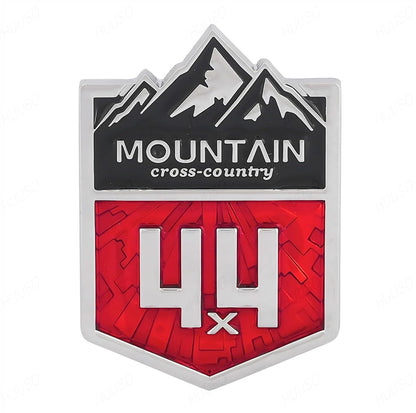 3D Mountain Cross Country 4x4 Metal Car Emblem Sticker