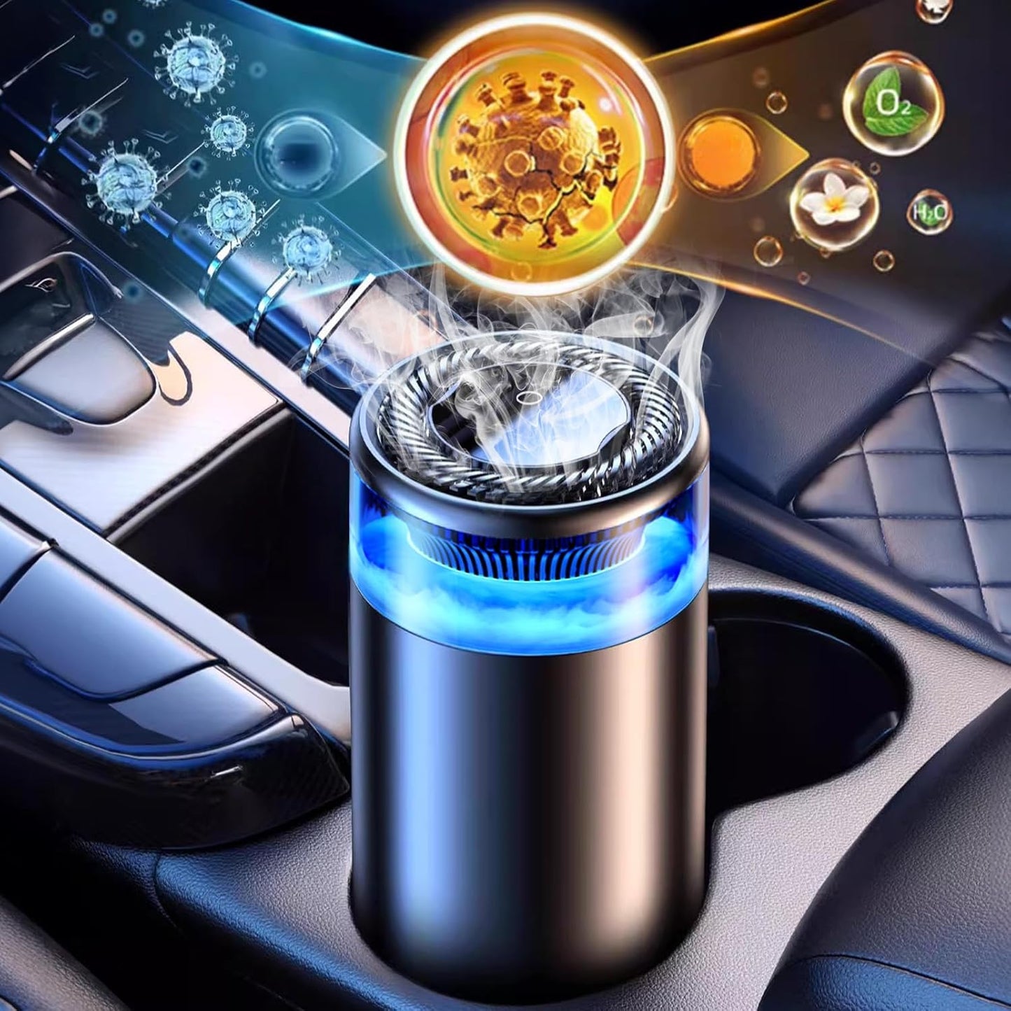 Smart Car Air Freshener, Auto On/Off Car Diffuser, 360°Scent Around Air Freshener Spray for Home, Car, Small Space, 2024 New Car Accessories for Men/Women, Car Fragrance Lasts 6 Months (Cologne)