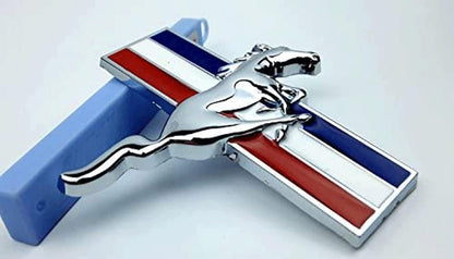 2pcs Car Side Emblem for Mustang, 3D Metal Car Side Door Fender Emblem Mark Sticker Badge for Mustang Running(Silver)
