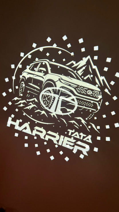 Cardi Car Door Logo Welcome Light for Tata Harrier, Wireless LED Ghost Shadow Projector Light