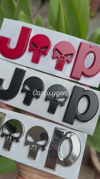3D Metal For Jeep Skull Emblem Badge Sticker Premium Chrome Finish Decorative Logo