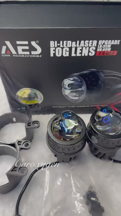 AES 2.0-Inch Bi-LED & Laser Upgrade Fog Lens – 35W Low Beam / 60W High Beam, Tri Color