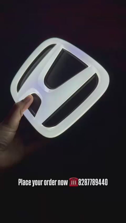 Premium Honda Car Front Grill Chrome Emblem Logo Light