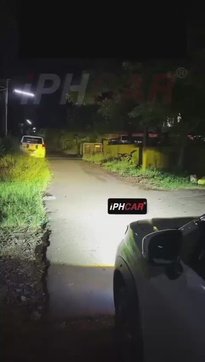 IPH W3 Auxiliary Light Tri-Lens Bi-Beam LED Car Light | 55W Low Beam / 85W High Beam | 6000K White Light | IP67 Waterproof