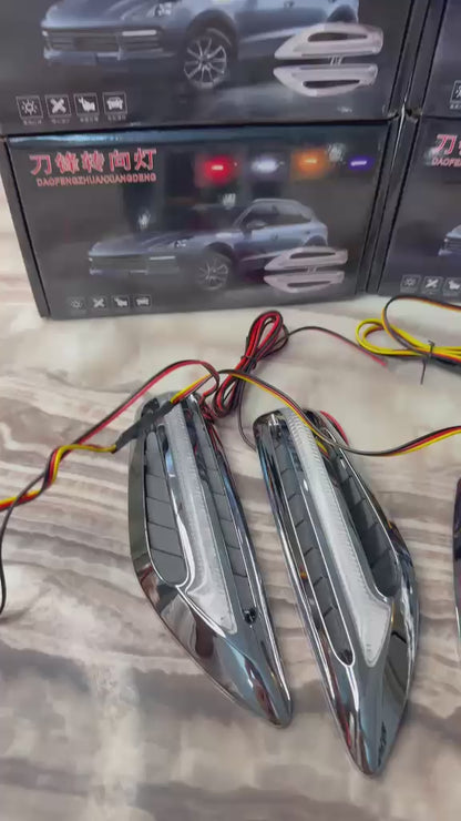 Caroxygen Dynamic Dual Colour Side Marker LED Light, White DRL & Amber Turn Signal for Cars and SUVs, Sleek Replacement Driving Indicators