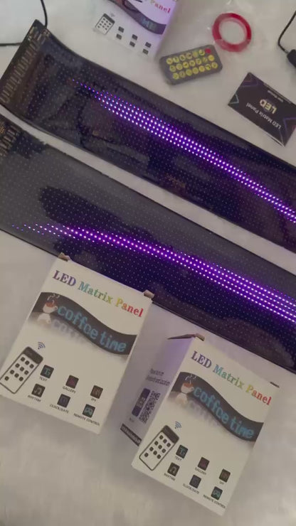 Caroxygen RGB LED Matrix Display Panel for Car Windshield | Bluetooth APP Control | Programmable Scrolling Text, Emojis & Animations