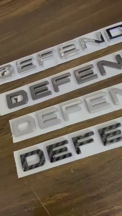 Car Front Hood & Rear Letters Badge Emblem Decal Sticker For Land Rover Defnder