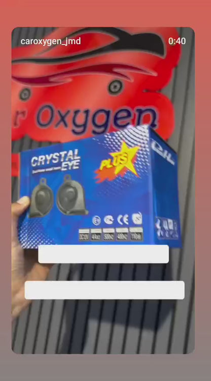 Crystal Eye Dual Tone Snail Horn for Car – 12V DC, 110dB Super Loud, 400Hz/500Hz High & Low Tone (Set of 2)