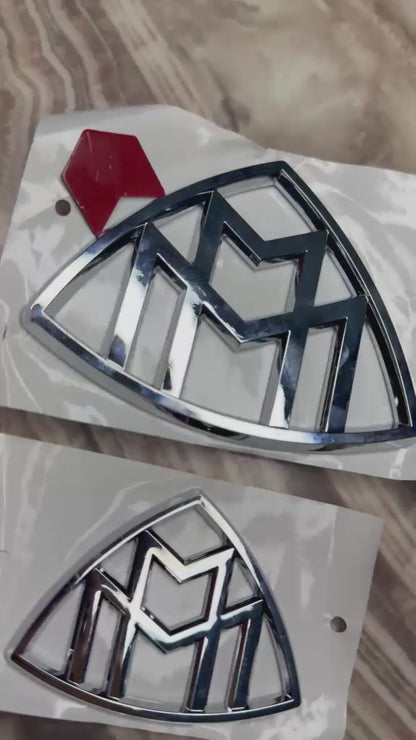 Luxury Maybach Logo Car Emblem Sticker – 3D Chrome Metal Badge Decal for Car Hood, Trunk, Grill & Body Decoration (Small/Large)
