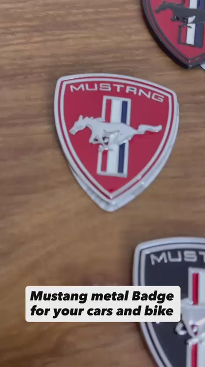 Caroxygen 3D Premium Car Side Rear Trunk Emblem Logo Badge Decals (Design: Mustang Horse) (Red Mustang Sticker)(Black Mustang Sticker)