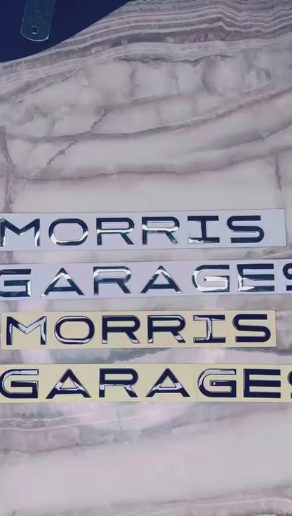 MORRIS  GARAGES 3D Bonnet Letters 3D Alphabets Chrome,morris  Car Accessories, Car Monogram Logo, Sticker (Black)