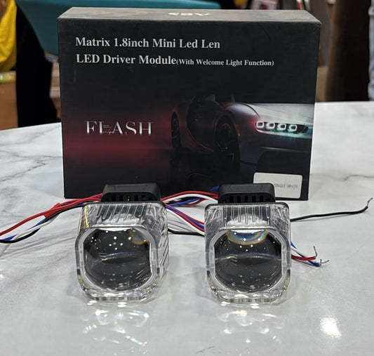 Matrix 1.8 Inch Mini LED Lens DRL Light with Welcome Function | Single White DRL | Car Headlight Projector Module