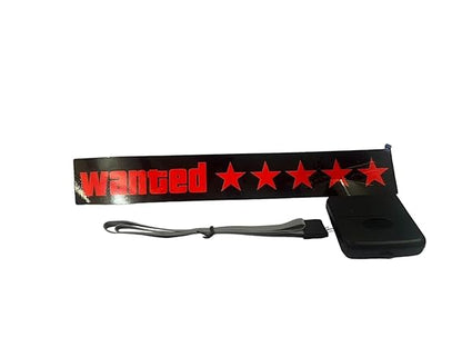 Wanted 5 Star LED Car Sticker Light Window Windshield Door Sticker LED Sigh Light Panel