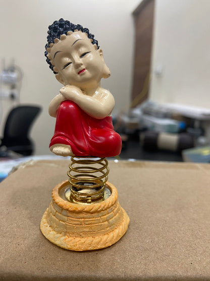 RACE MINDS Lord Ganesha Car Dashboard Household Car Decor Spring Idol for Office Decor Or Jumping Idol