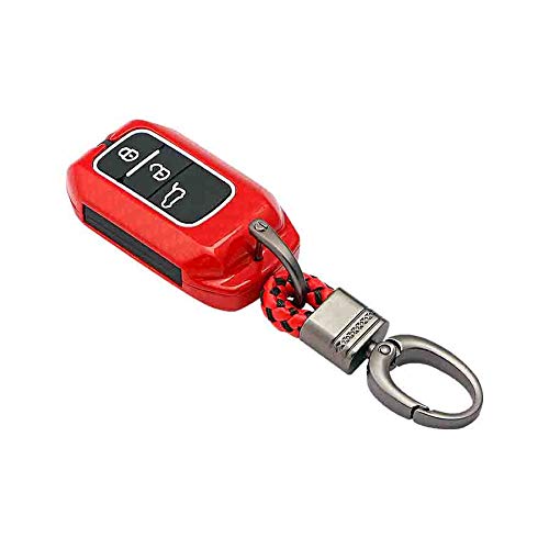 Metal Key Cover ompatible for DZire, Ertiga 3b Smart Key with Keyring (Red)