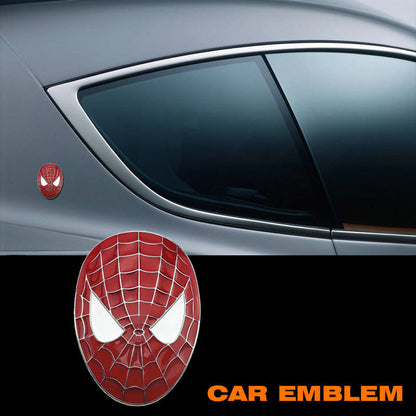Alloy Metal Brand Car Spiderman Face Emblem Spider Sticker Vehicle Decal Badge