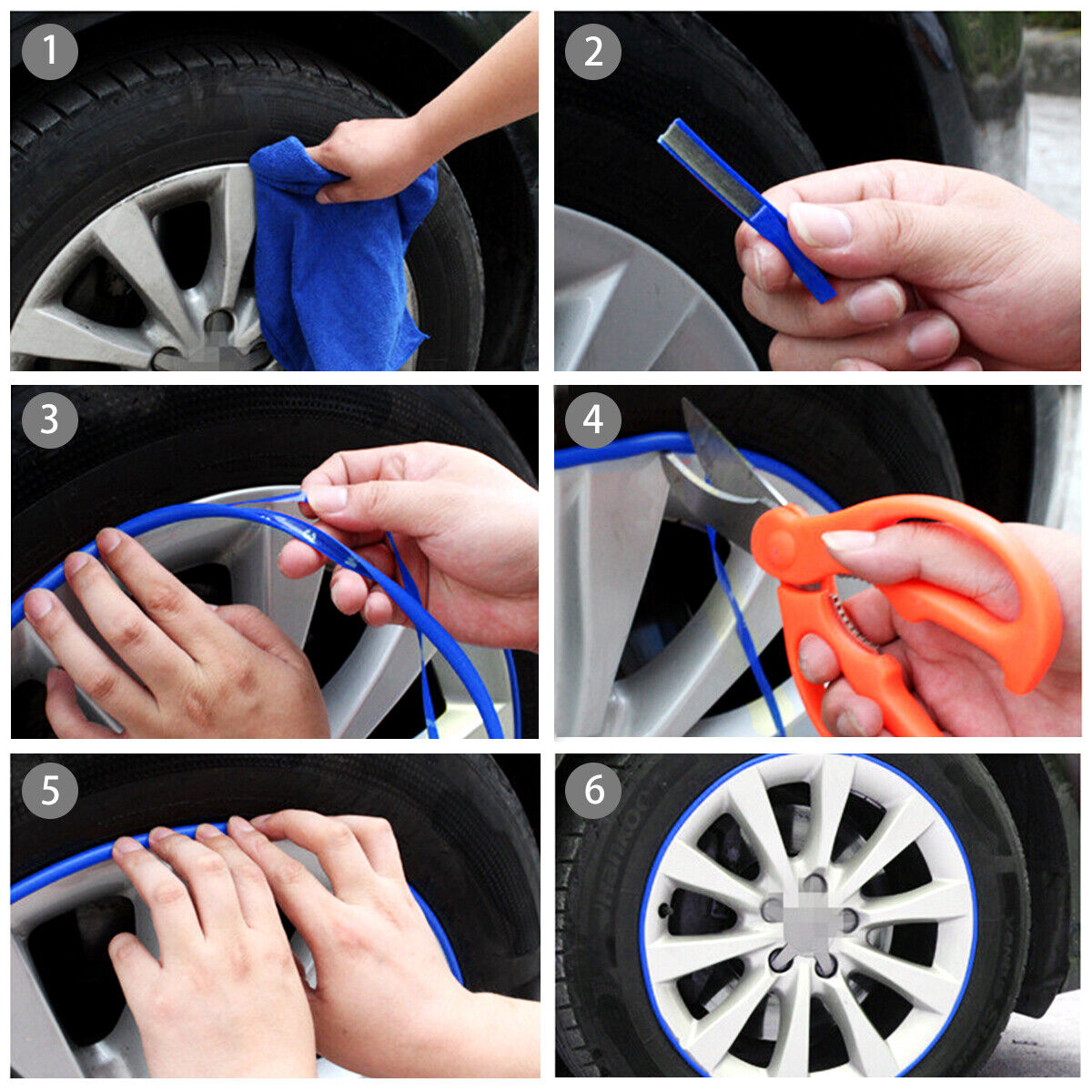 Car Universal Alloy Wheel Hub Rim Ring Tyre Guard Edge Protector Beading Sticker Decorative Strip