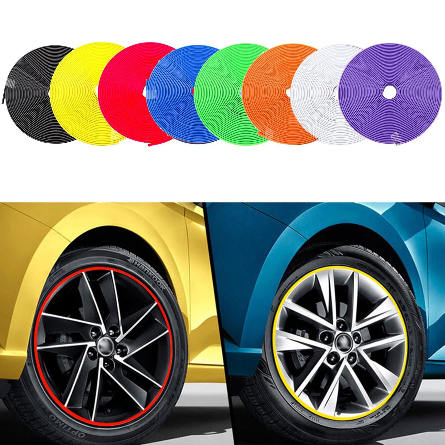 Car Universal Alloy Wheel Hub Rim Ring Tyre Guard Edge Protector Beading Sticker Decorative Strip