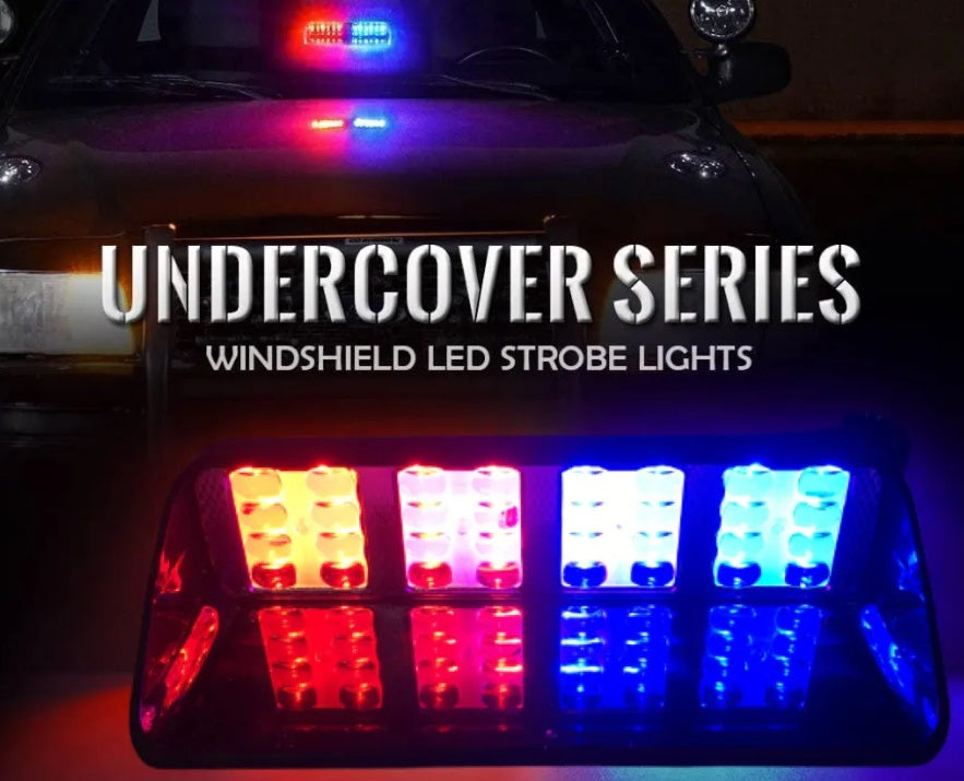 Car Oxygen-Red/Blue LED Car Dashboard Strobe Flasher Police Light 3 Modes For All Cars