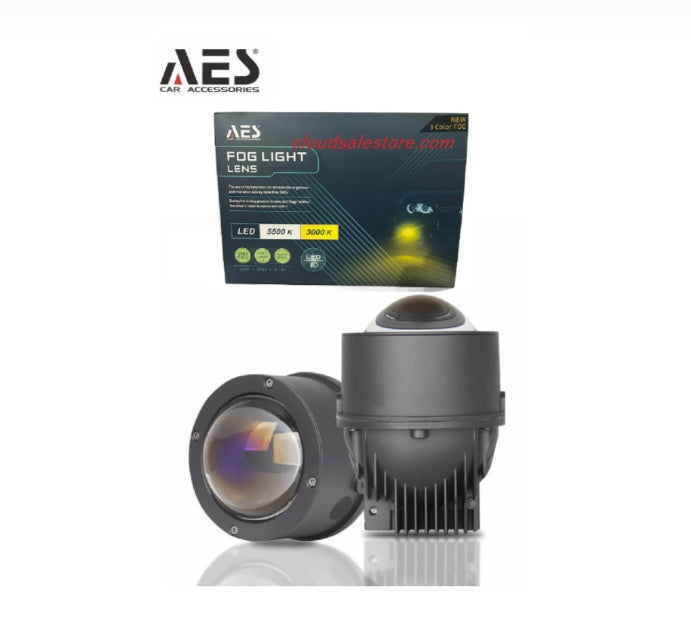 AES Q8 Pro 100-100W/pair 3 inch blue quattro lens fog projector Tricolor 5500k & 3000k