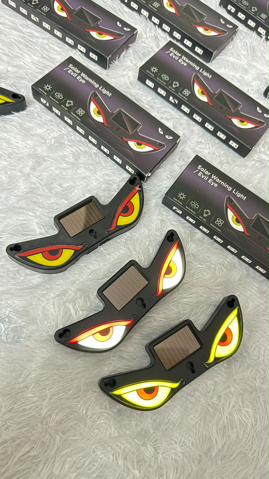 Caroxygen Solar Powered Devil Eyes Light for Car Rear Window Light for Night Driving & Styling