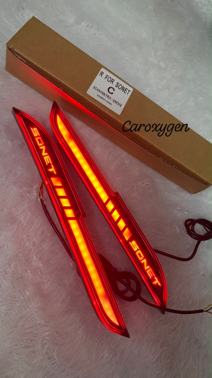 Kia Sonnet Rear Bumper led Reflector Light Smoke Finish with Sonnet logo- Set of 2