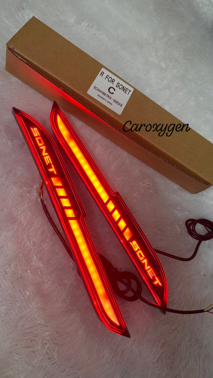 Kia Sonnet Rear Bumper led Reflector Light Smoke Finish with Sonnet logo- Set of 2