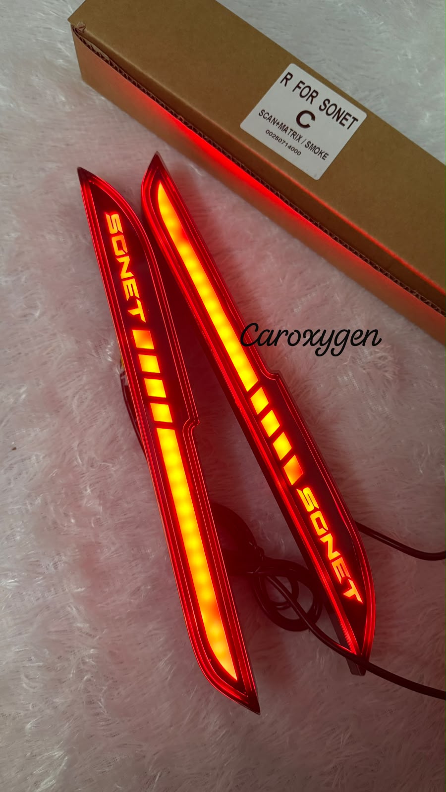Kia Sonnet Rear Bumper led Reflector Light Smoke Finish with Sonnet logo- Set of 2